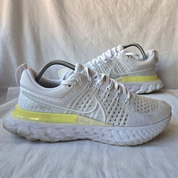 Nike React Infinity Run Flyknit 2 White Citron CT2423-100 Running Shoes Size 11 - Picture 1 of 8